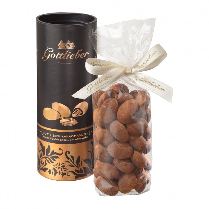 Cocoa almonds||| CHF 18.9 |||Gently roasted almonds, coated in melt-in-the-mouth chocolate and fine cocoa powder. ||| 1010
