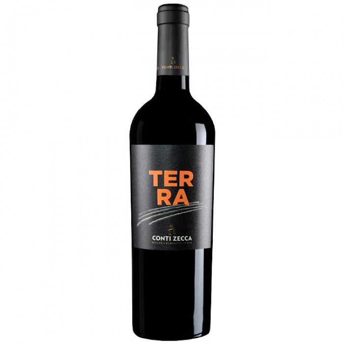 Terra||| CHF 29 |||Intense aromas of black cherries, blackberries, tobacco, coffee and chocolate. Very complex with medium tannins and a nice structure.  Assemblage of 85% Aglianico and 15% Negroamaro, aged for 14 months in French barriques and another 16 months in 30 hectolitre barrels. At the end, it ages for another six months in the bottle. 75 cl.
 ||| 1308